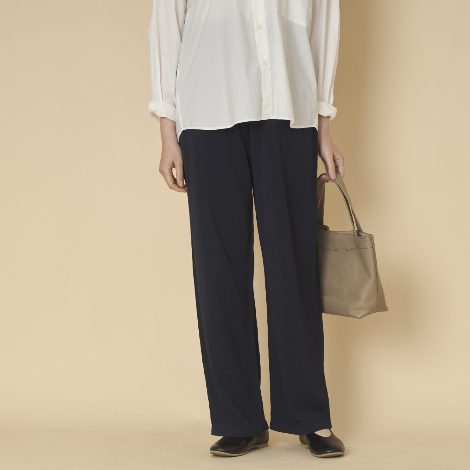 SAIFUKU/のびるニットパンツ ワイドタイプ